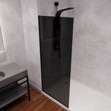 ANZZI SD-AZFL06001MBT Veil Series 74" by 34" Framed Tinted Glass Shower Screen in Matte Black