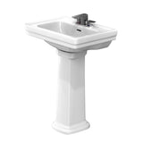 TOTO LPT532.4N#01 Promenade Rectangular Pedestal Bathroom Sink for 4" Center Faucets, Cotton White