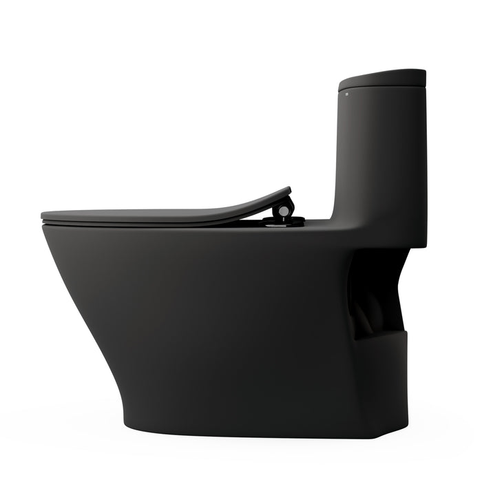 TOTO MS642234CEFG#MBL Nexus One-Piece Elongated Toilet with a Slim SoftClose Seat, Matte Black