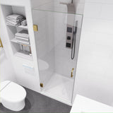 ANZZI SD-AZ8075-01BG Passion Series 24" by 72" Frameless Hinged shower door in Brushed Gold with Handle