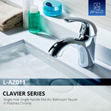 ANZZI L-AZ011 Clavier Series Single Hole Single-Handle Mid-Arc Bathroom Faucet in Polished Chrome