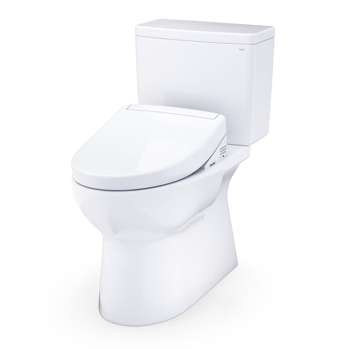 TOTO MW4723446CUFG#01 Glaston WASHLET+ S5 Two-Piece Elongated 1.0 GPF Universal Height Toilet in Cotton White