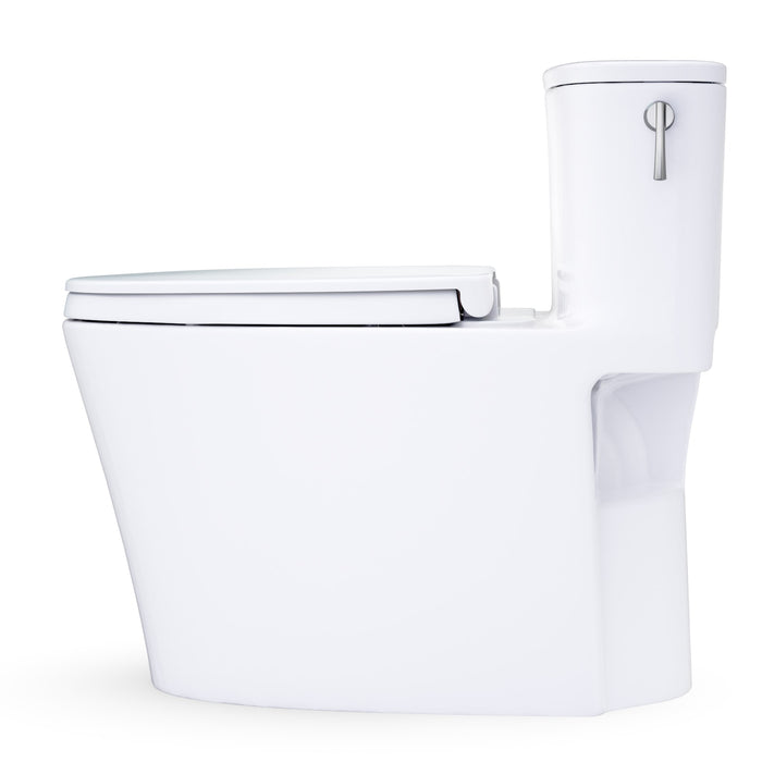 TOTO MS686124CEFRG#01 Aurora Elongated 1.28 GPF Universal Height Toilet with Right-Hand Trip Lever and Seat
