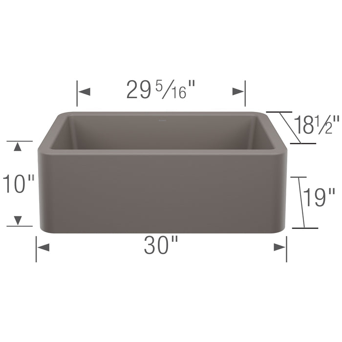 Blanco 443113 Ikon SILGRANIT 30" Single Bowl Apron-Front Farmhouse Sink - Volcano Gray