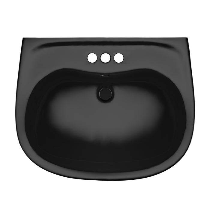 TOTO LPT241.4#51 Supreme Oval Basin Pedestal Bathroom Sink for 4 Inch Center Faucets, Ebony
