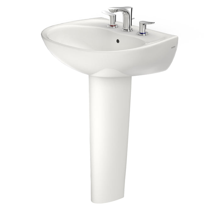 TOTO LPT241.8G#11 Supreme Oval Basin Pedestal Bathroom Sink for 8 Inch Center Faucets, Colonial White