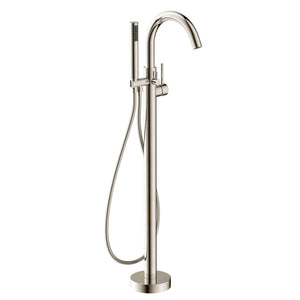 Coral Series 2-Handle Freestanding Claw Foot Tub Faucet with Hand Shower in Brushed Nickel