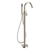 Coral Series 2-Handle Freestanding Claw Foot Tub Faucet with Hand Shower in Brushed Nickel