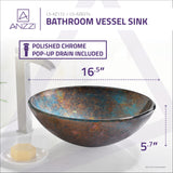 ANZZI LS-AZ8374 Tara Series Deco-Glass Vessel Sink in Emerald Burst