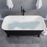 ANZZI FT-AZ115 Nightshade 63" Solid Surface Freestanding Bathtub in Matte Black