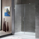 ANZZI SD-AZ8073-01CH Makata Series 60" by 72" Frameless Hinged Shower Door in Polished Chrome with Handle