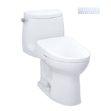 TOTO WASHLET+ UltraMax II 1G One-Piece Elongated 1.0 GPF Toilet and WASHLET+ S7A Contemporary Bidet Seat, Cotton White - MW6044736CUFG#01