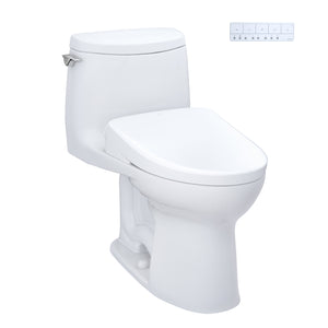 TOTO WASHLET+ UltraMax II 1G One-Piece Elongated 1.0 GPF Toilet with Auto Flush WASHLET+ S7A Contemporary Bidet Seat, Cotton White - MW6044736CUFGA#01