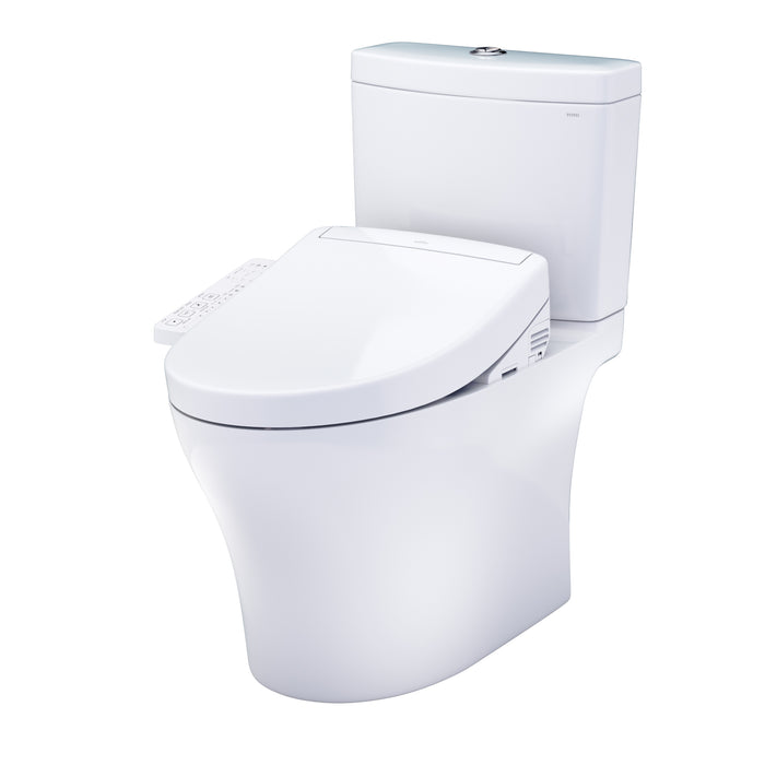 TOTO MW4463346CEMGN#01 Washlet+ Aquia IV Elongated Dual Flush Regular Height Toilet and Washlet S2 Bidet Seat