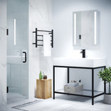 ANZZI SD-AZ8075-01MB Passion Series 24" by 72" Frameless Hinged Shower Door in Matte Black with Handle