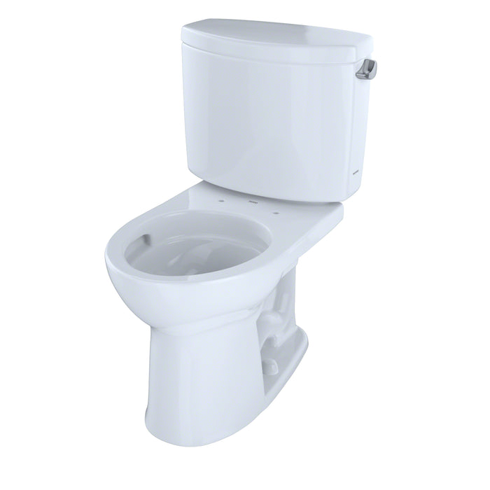 TOTO CST453CEFRG#01 Drake II Two-Piece Round 1.28 GPF Universal Height Toilet with Right-Hand Trip Lever, Cotton White
