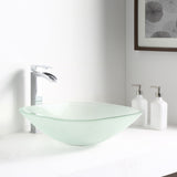 ANZZI LS-AZ8125 Victor Series Deco-Glass Vessel Sink in Lustrous Frosted Finish