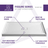 ANZZI SB-AZ011WC Fissure Series 48" x 36" Shower Base in White