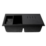 ALFI Brand AB3418DBUM-BLA Black 33" Granite Composite Workstation Double Bowl Undermount Sink