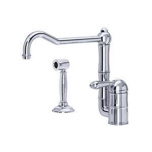 House of Rohl A3608/11LMWSAPC-2 Acqui Single Hole Column Spout Kitchen Faucet with Sidespray