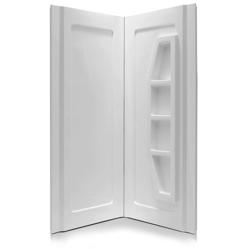 Gradient 36 in. x 36 in. x 74 in. 2-piece DIY Friendly Corner Shower Surround in White