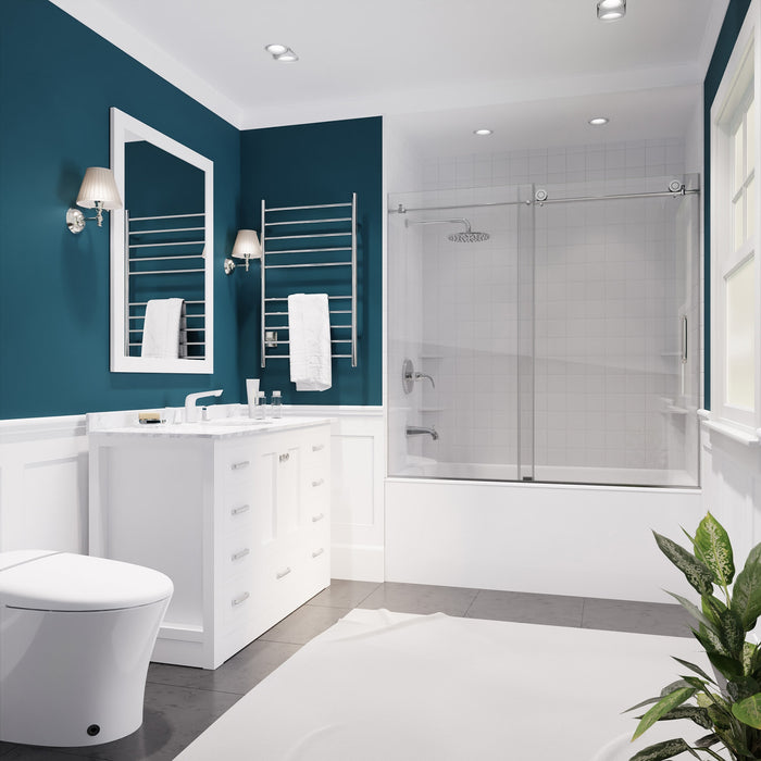 ANZZI SD-AZ8080-01CH Raymore Series 60" x 62" Frameless Sliding Tub Door in Polished Chrome