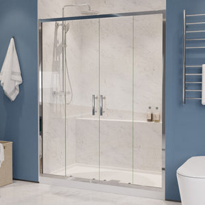 ANZZI Enchant 70-in. x 60.4-in. Framed Sliding Shower Door in Chrome