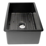 ALFI Brand ABF3219SUD-BM Black Matte 32" x 19" Fireclay Single Bowl Kitchen Sink with Grid