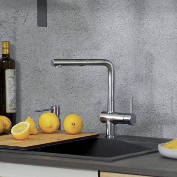 Blanco 526366 Linus Low Arc Pull-Out Dual-Spray Kitchen Faucet - PVD Steel