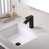 ANZZI L-AZ037MB Revere Series Single Hole Single-Handle Low-Arc Bathroom Faucet in Matte Black