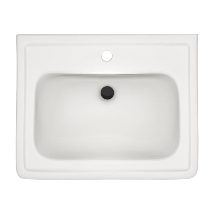 TOTO LPT532N#11 Promenade 24" x 19-1/4" Rectangular Pedestal Bathroom Sink Single Hole, Colonial White