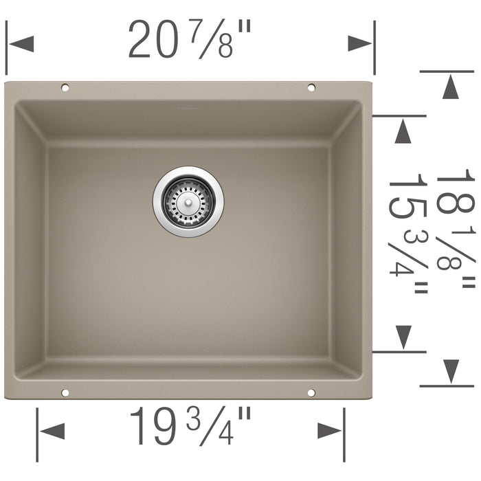 Blanco 517677 Precis SILGRANIT 21" Single Bowl Undermount Kitchen Sink - Truffle