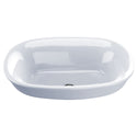 TOTO Maris Oval Semi-Recessed Vessel Bathroom Sink with CeFiONtect, Cotton White - LT480G#01
