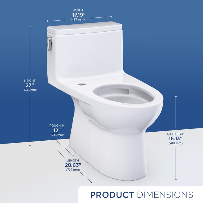 TOTO CST672CUFGAT40#01 Redington 1G One-Piece Elongated 1.0 GPF Universal Height Toilet in Cotton White