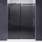 ANZZI SD-AZ8077-02BNT Leon Series 60" by 76" Frameless Sliding Shower Door in Brushed Nickel with Tinted Glass