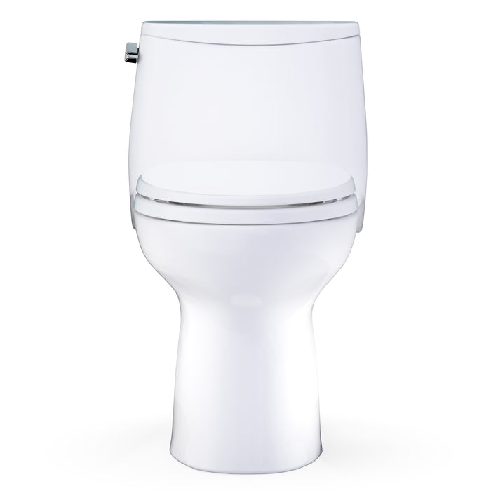 TOTO MS608114CEFG#01 UltraMax One-Piece Elongated 1.28 GPF Universal Height Toilet with Seat, Cotton White