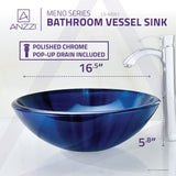 ANZZI LS-AZ051 Meno Series Deco-Glass Vessel Sink in Lustrous Blue