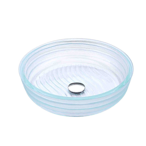 Canta Series Deco-Glass Vessel Sink in Lustrous Translucent Crystal