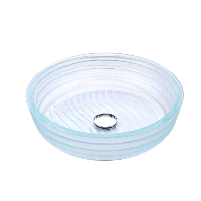 Canta Series Deco-Glass Vessel Sink in Lustrous Translucent Crystal