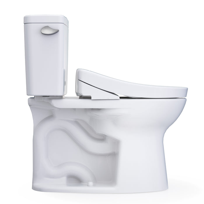 TOTO MW7763446CEG#01 Drake Washlet+ Elongated Regular Height Toilet with S5 Bidet Seat, Cotton White
