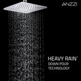 ANZZI SH-AZ041BN Viace Series 1-Spray 12.55" Fixed Showerhead in Brushed Nickel