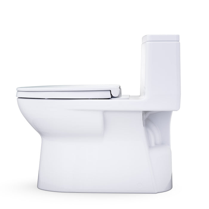 TOTO MS672124CEFG#01 Redington One-Piece Elongated 1.28 GPF Universal Height Toilet with Seat, Cotton White