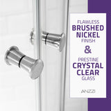 ANZZI SD-AZ050-01BN Mare 35" x 76" Framed Shower Enclosure in Brushed Nickel