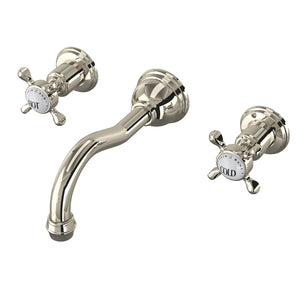 Rohl U.3791X-PN/TO-2 Perrin and Rowe Edwardian Wall Mount Column Spout Bathroom Faucet