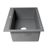 ALFI Brand AB3418SBDI-T Titanium 33" Granite Composite Workstation Single Bowl Drop-in Sink