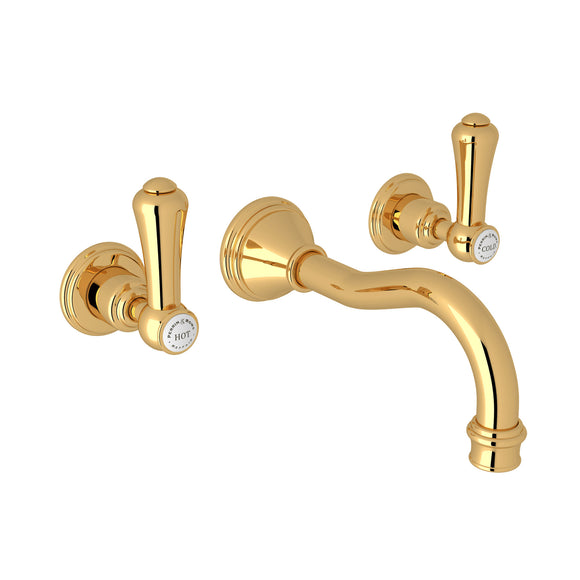 Rohl U.3793LSP-EG/TO-2 Perrin and Rowe Georgian Era Wall Mount Widespread Bathroom Faucet