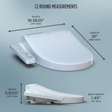 TOTO SW3073#01 WASHLET C2 Electronic Bidet Toilet Seat with PreMist and eWater+ Wand Cleaning, Round