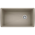 Blanco 441765 Diamond SILGRANIT 33" Super Single Undermount Kitchen Sink - Truffle