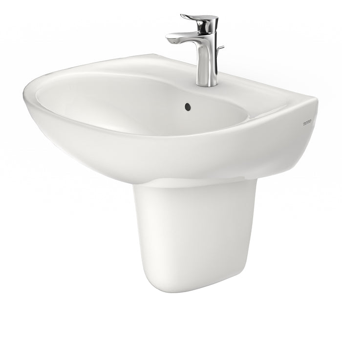 TOTO LHT241G#11 Supreme Oval Wall-Mount Bathroom Sink Shroud for Single Hole Faucets, Colonial White