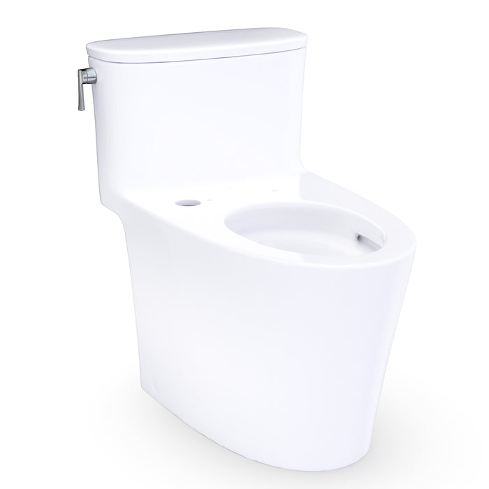 TOTO Aurora 1G One-Piece Elongated 1.0 GPF WASHLET+ and Auto Flush Ready Universal Height Toilet with CEFIONTECT, Cotton White - CST686CUFGAT40#01